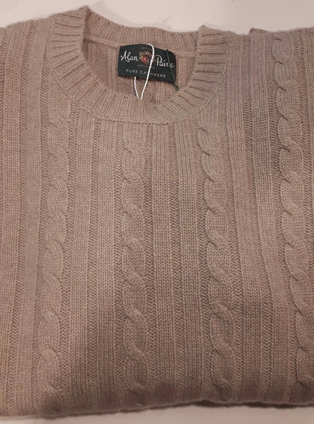 Alan Paine Cashmere Cable Crew Sweater