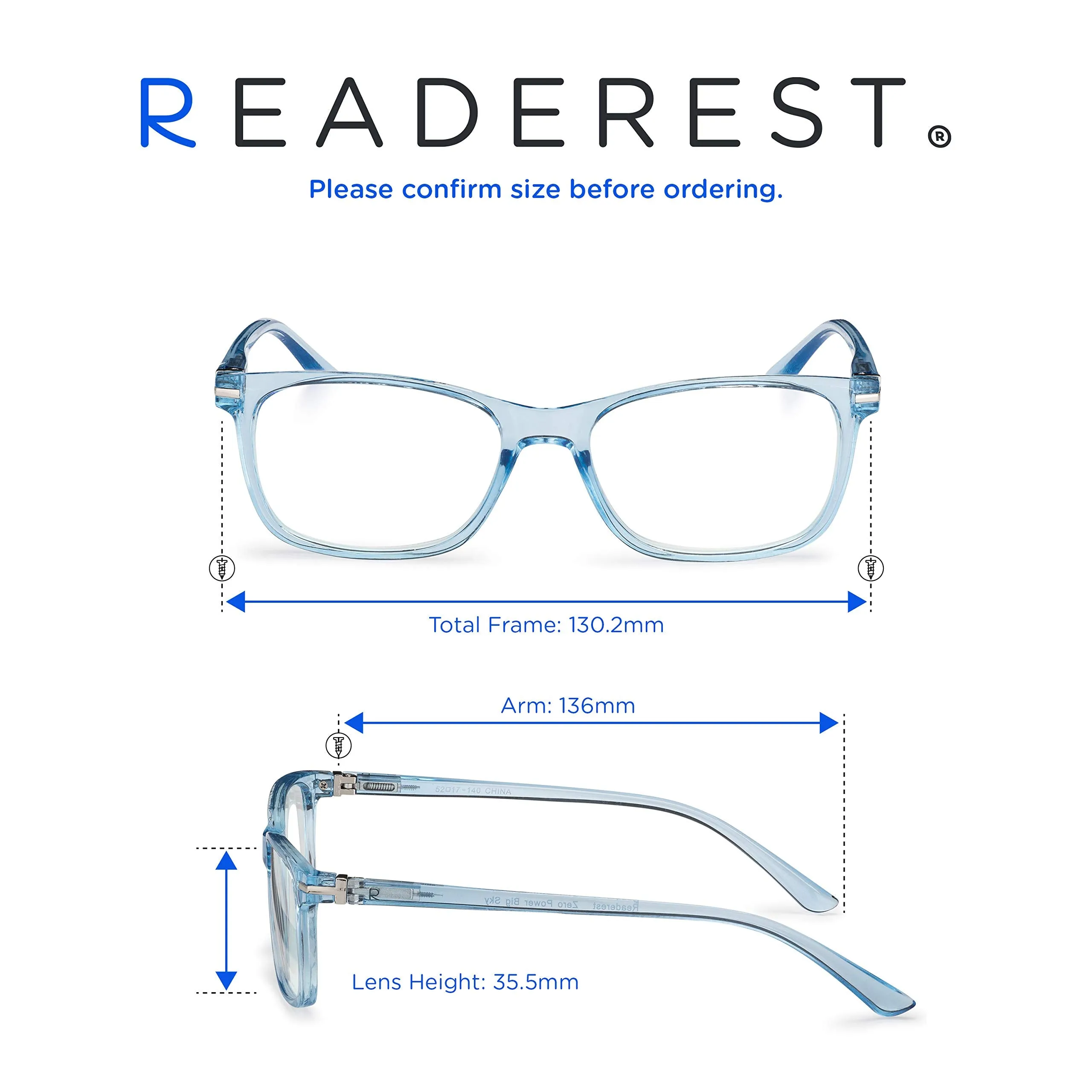 Blue-Light-Blocking-Reading-Glasses-Light-Blue-3-50-Magnification-Computer-Glasses