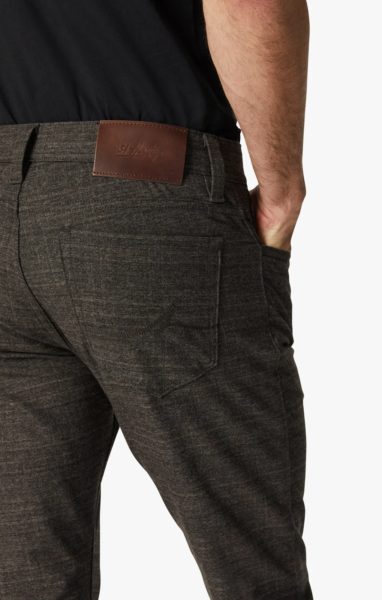 Cool Tapered Leg Pants In Brown Checked