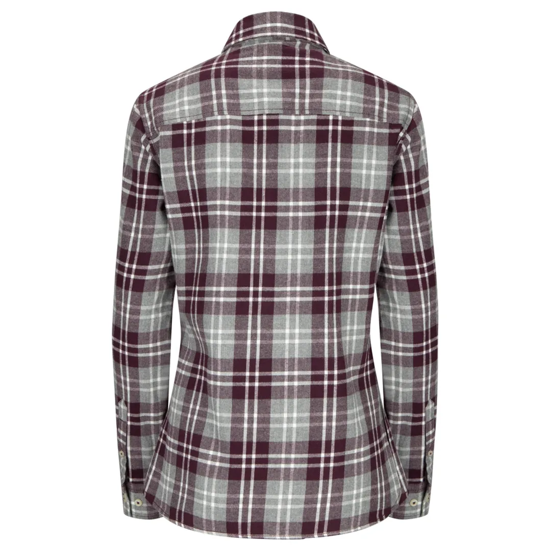 Eilidh Ladies Flannel Shirt - Merlot Marl by Hoggs of Fife