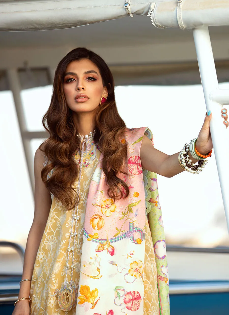 Farah Talib Aziz Luxury Lawn Collection 2022 – Capri Lemon