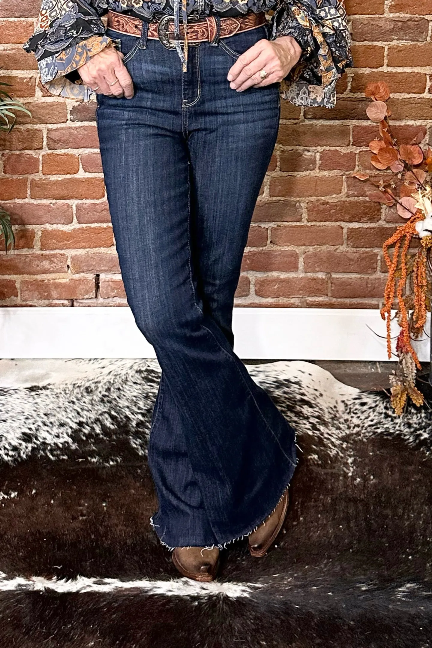 High Rise Raw Hem Flare by Judy Blue