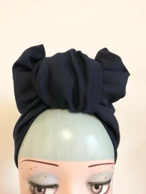 Made To Order: WORKWEAR KNOT Vintage Style Pre-tied Headband in black, white, red, leopard, olive green, mustard, emerald green, light pink, hot pink