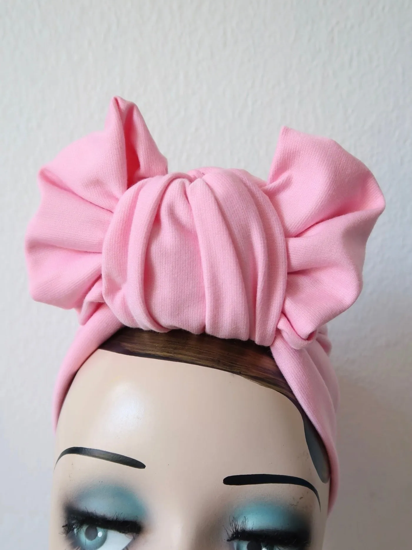 Made To Order: WORKWEAR KNOT Vintage Style Pre-tied Headband in black, white, red, leopard, olive green, mustard, emerald green, light pink, hot pink