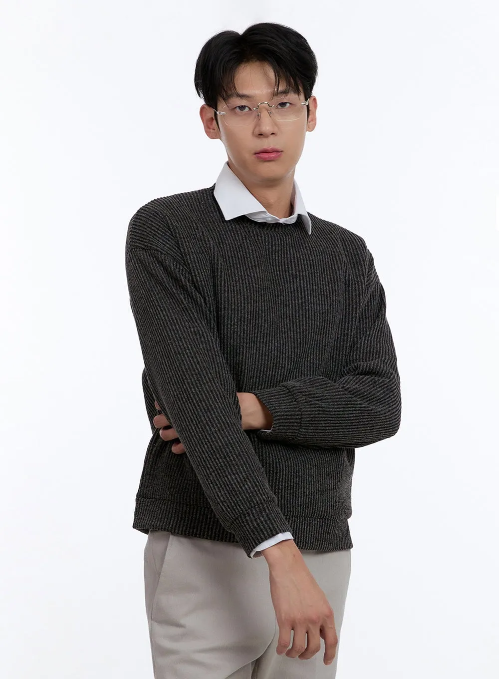 Men's Cable Knit Sweatshirt IG427