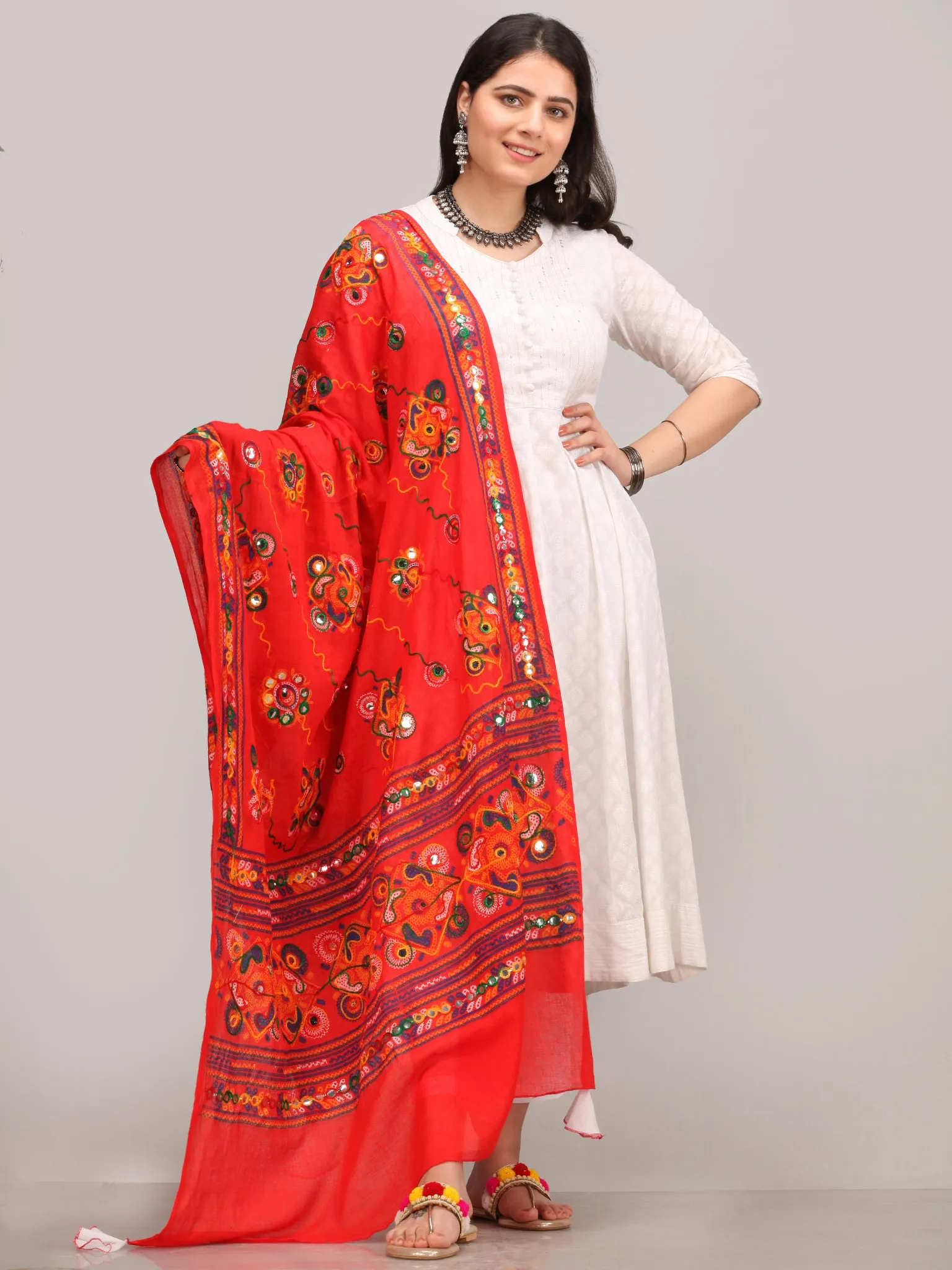 Noor Aaina -  Anarkali Kurta Pant Set With Mirror Work Dupatta - KS41AXXXD2