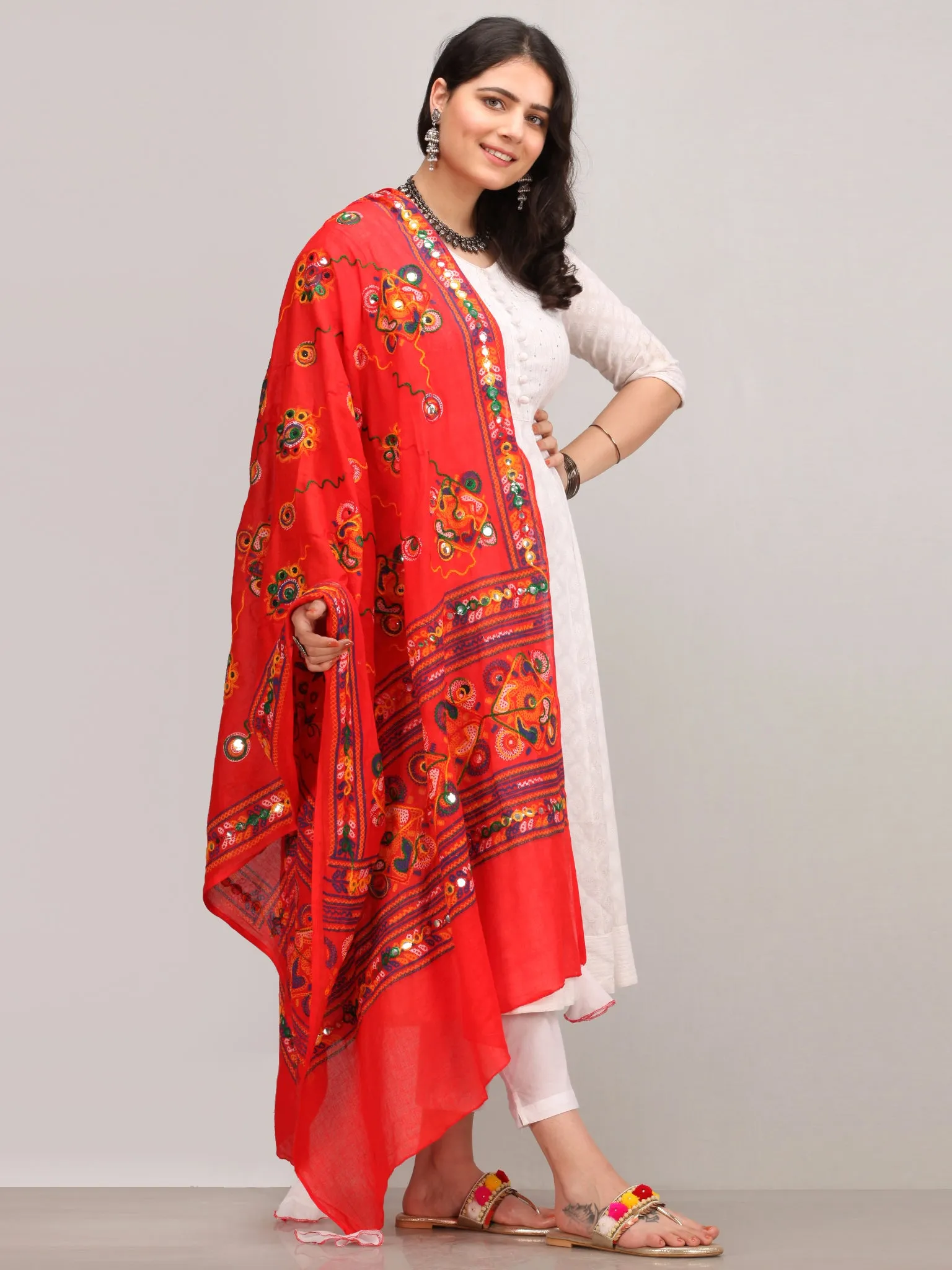 Noor Aaina -  Anarkali Kurta Pant Set With Mirror Work Dupatta - KS41AXXXD2