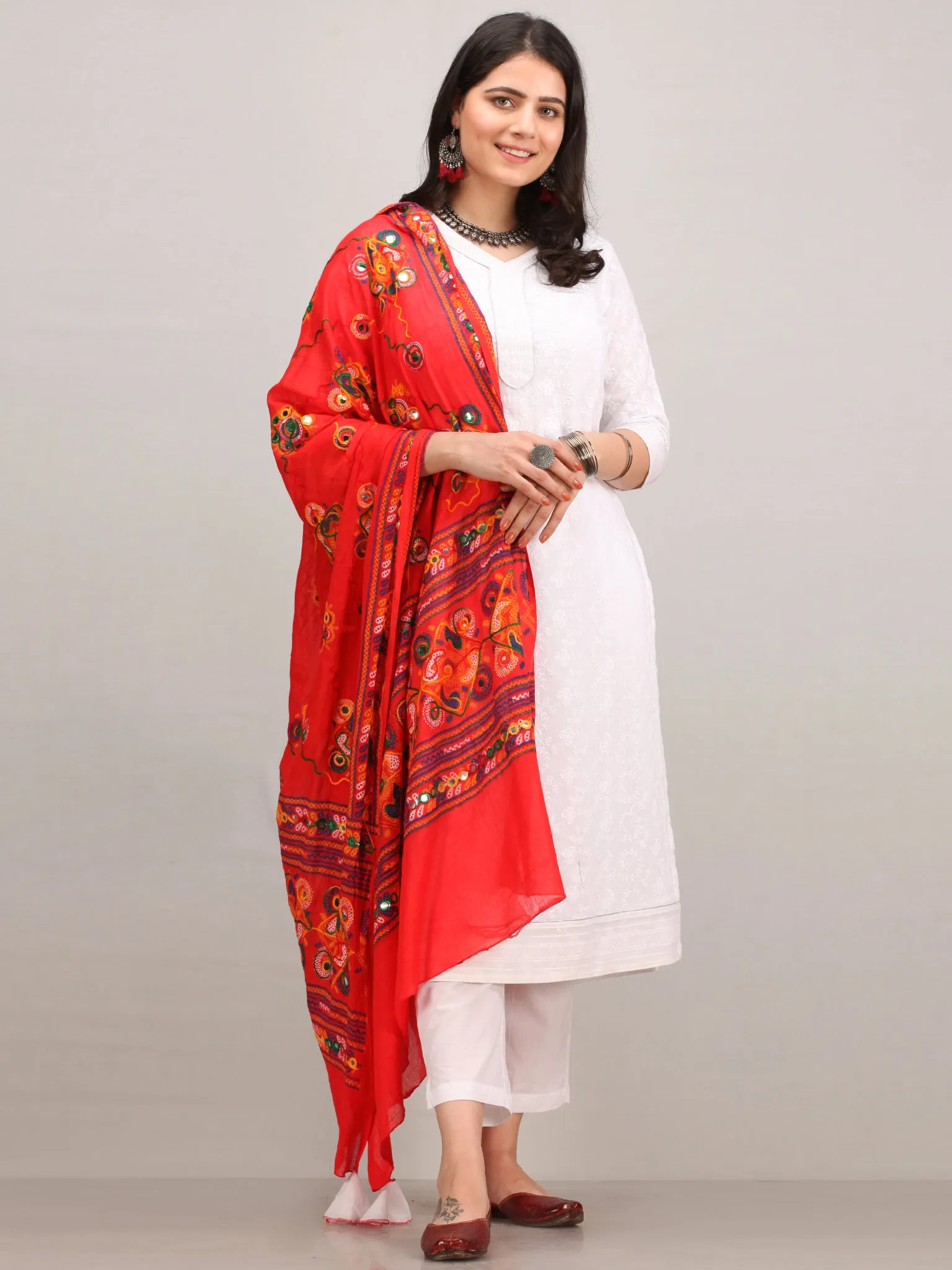Noor Aifa -  Self Embroidered Kurta Pant Set With Mirror Work Dupatta - KS42BYYD2