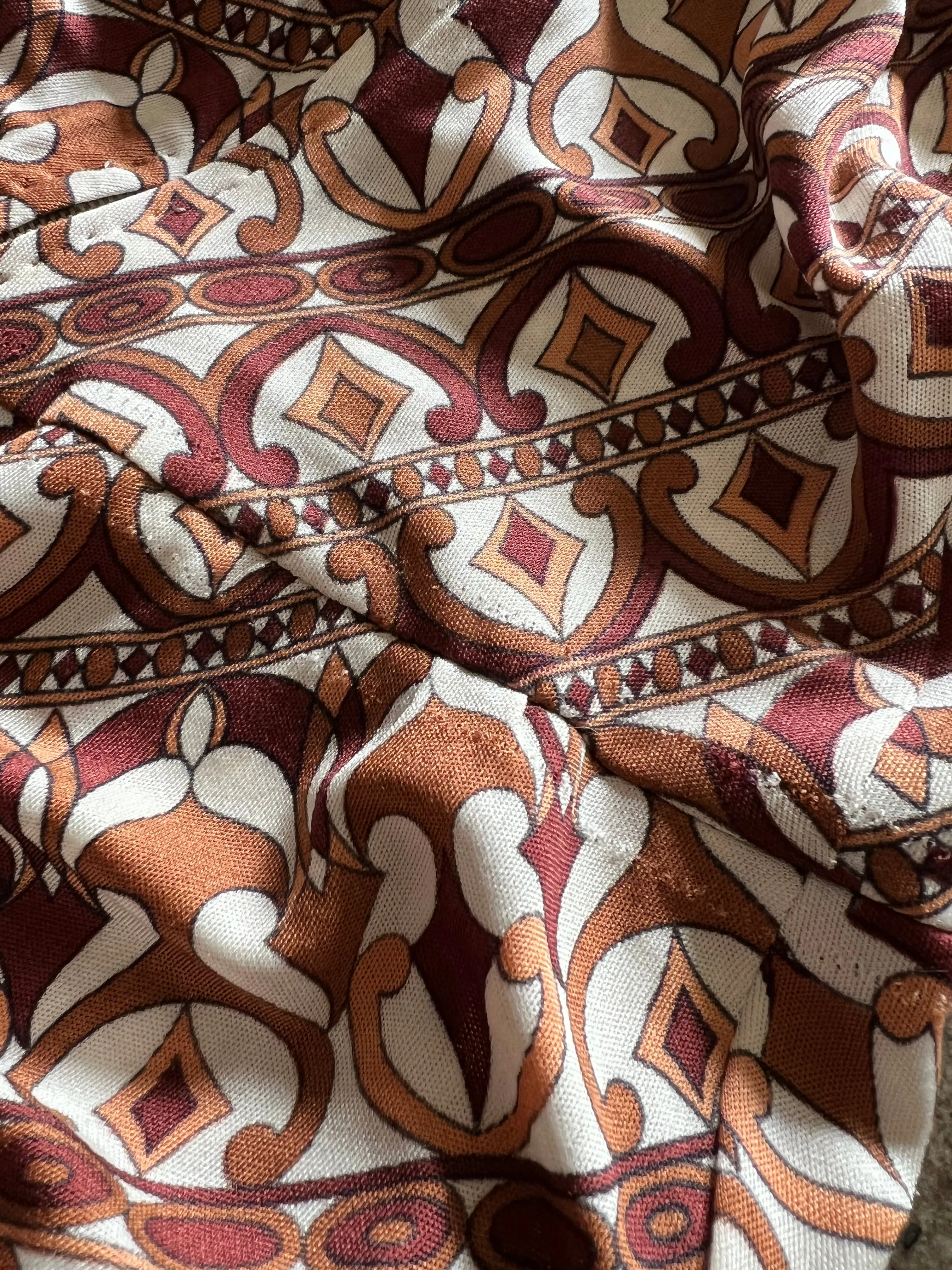 Rare 1970s Emilio Pucci Printed Taupe & White Silk Jersey Halter Jumpsuit w Belt