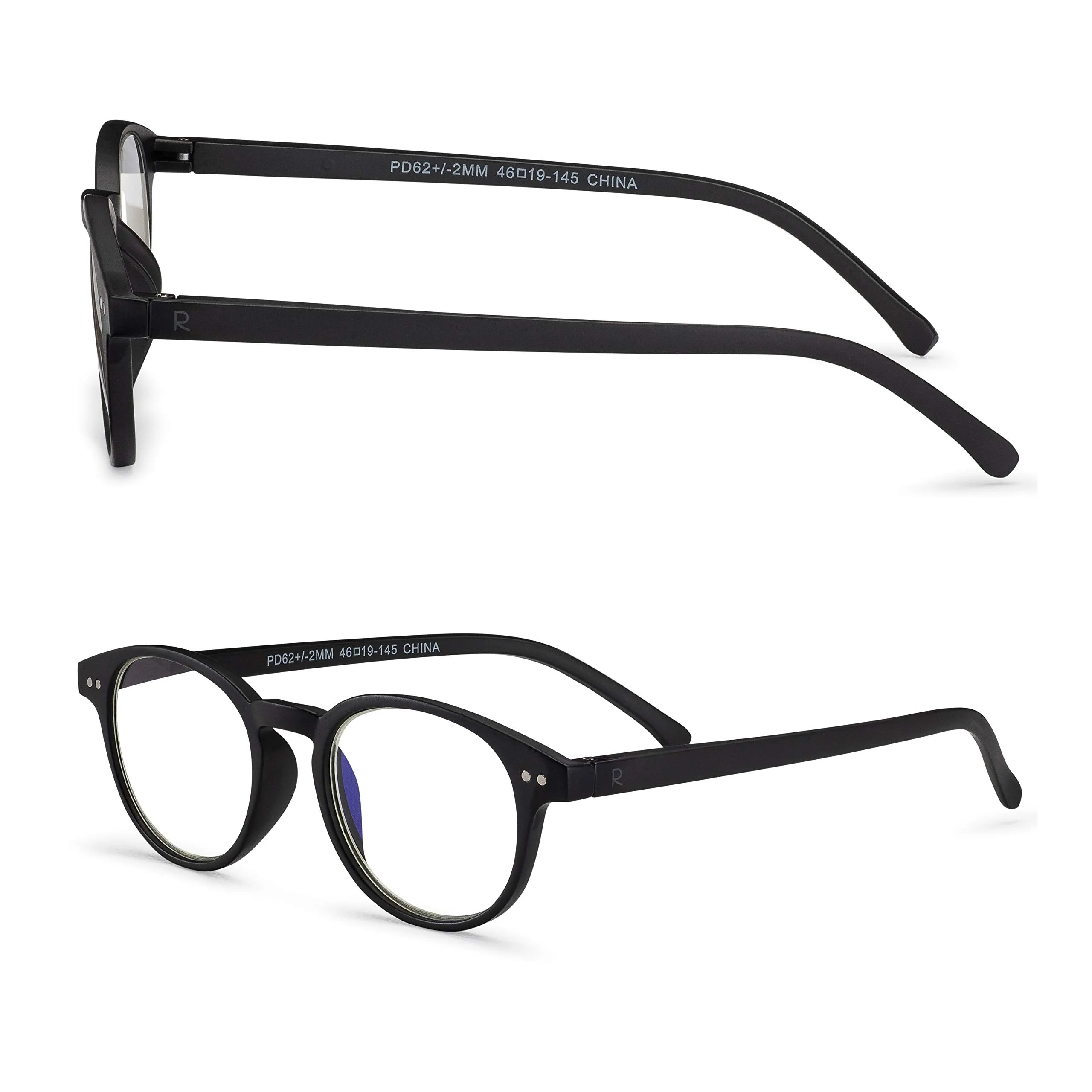 Round-Blue-Light-Blocking-Reading-Glasses-Black-1-50-Magnification-Computer-Glasses
