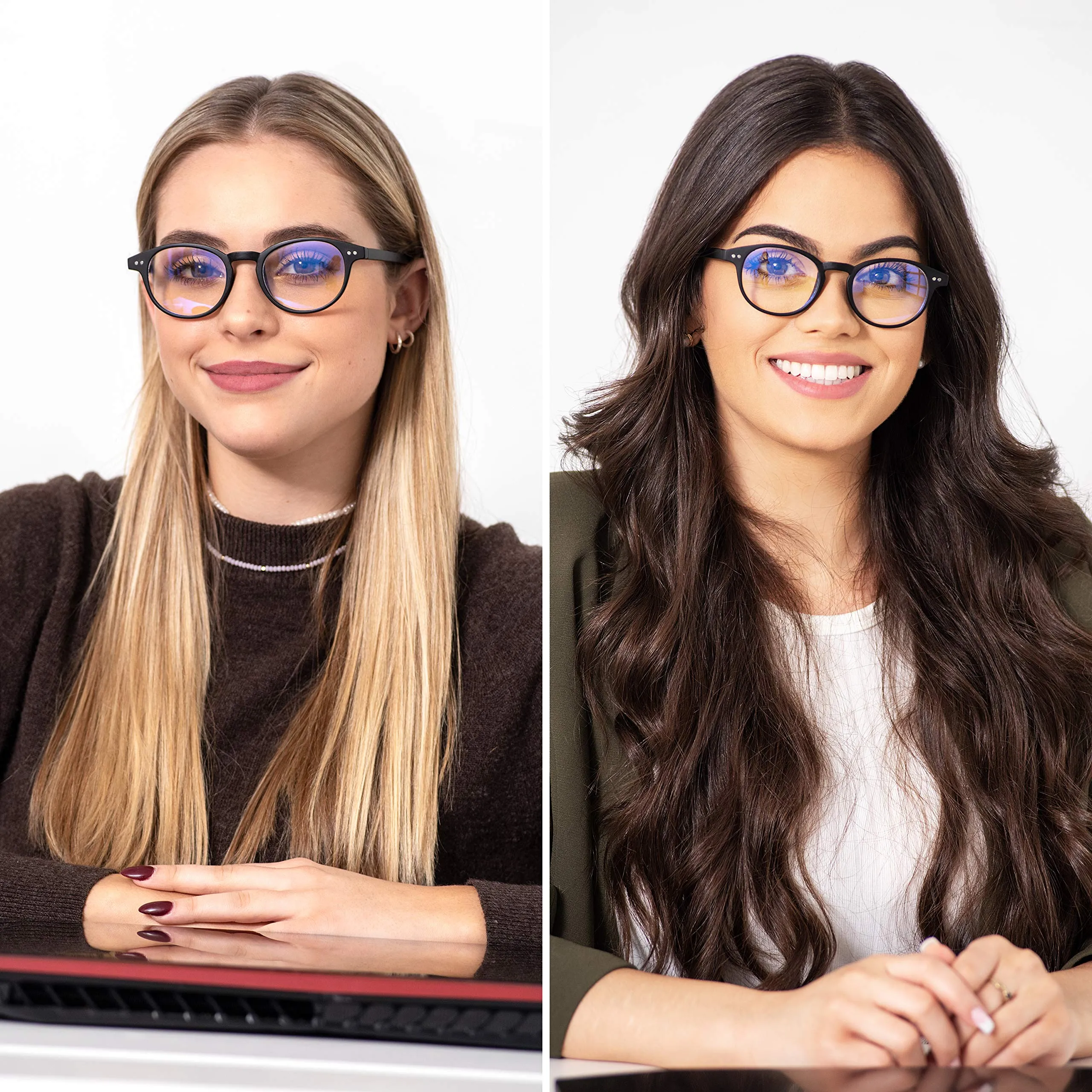 Round-Blue-Light-Blocking-Reading-Glasses-Black-1-50-Magnification-Computer-Glasses