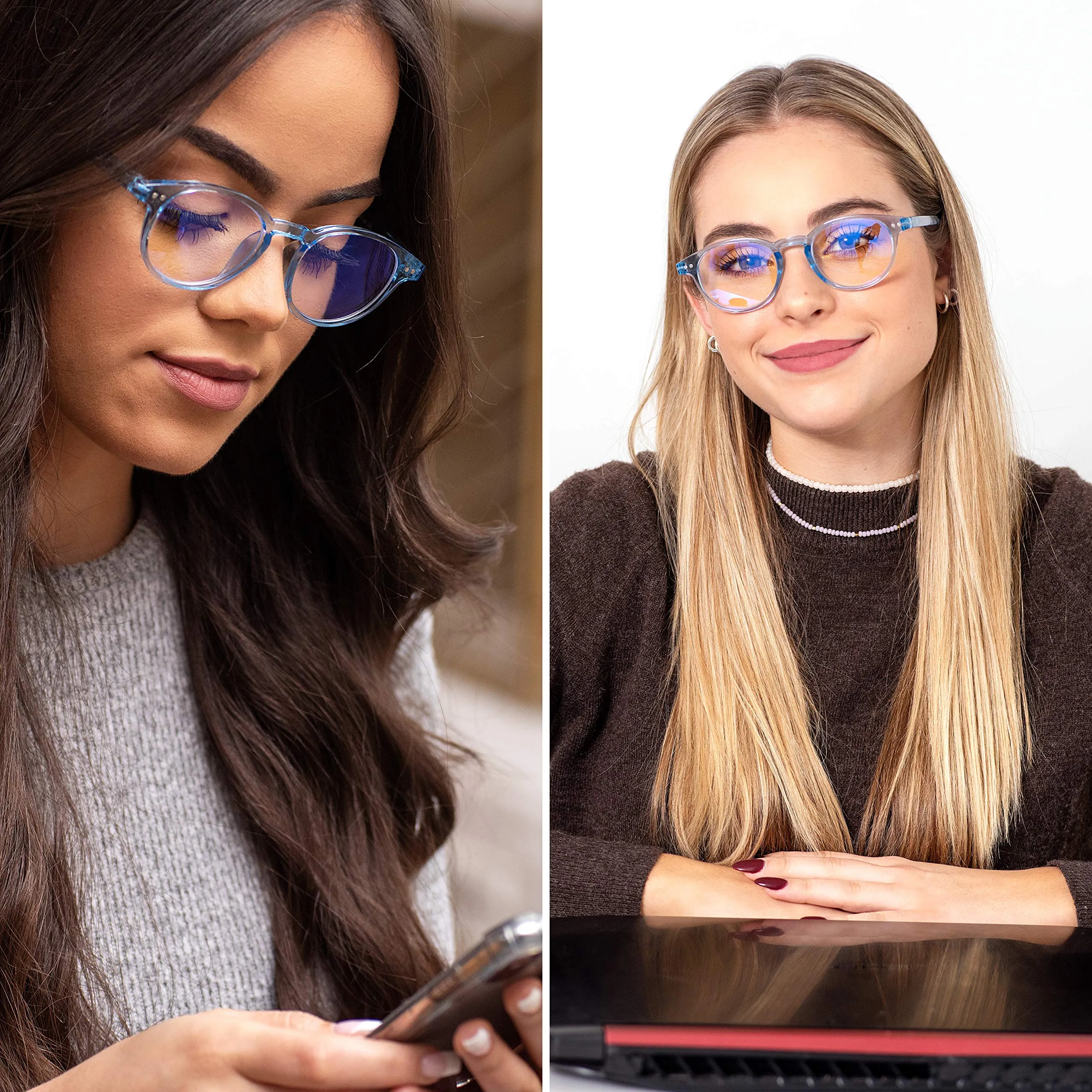 Round-Blue-Light-Blocking-Reading-Glasses-Light-Blue-2-00-Magnification-Computer-Glasses