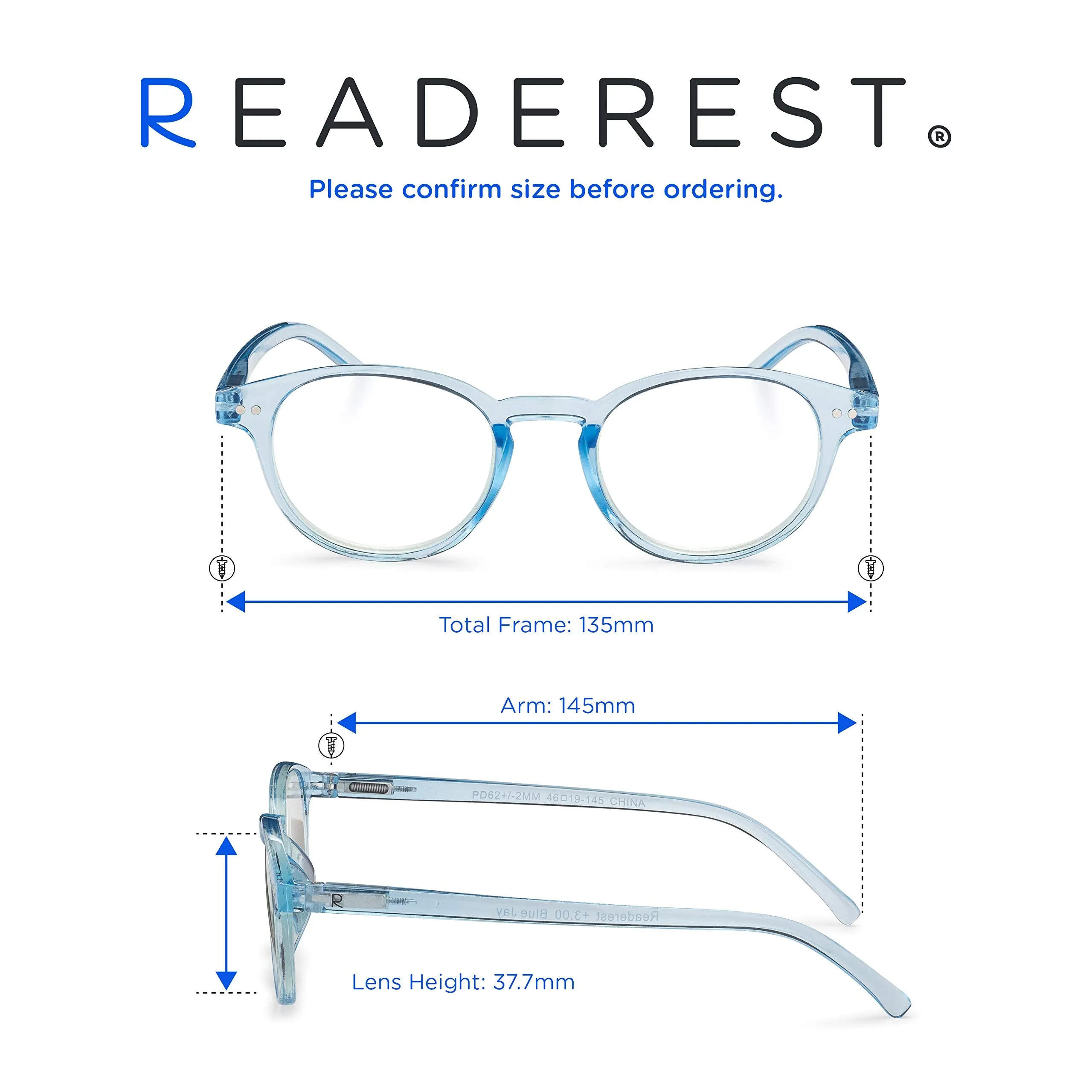 Round-Blue-Light-Blocking-Reading-Glasses-Light-Blue-2-00-Magnification-Computer-Glasses