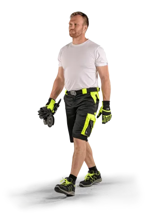 Shorts CXS SIRIUS BRIGHTON, men´s, black-yellow