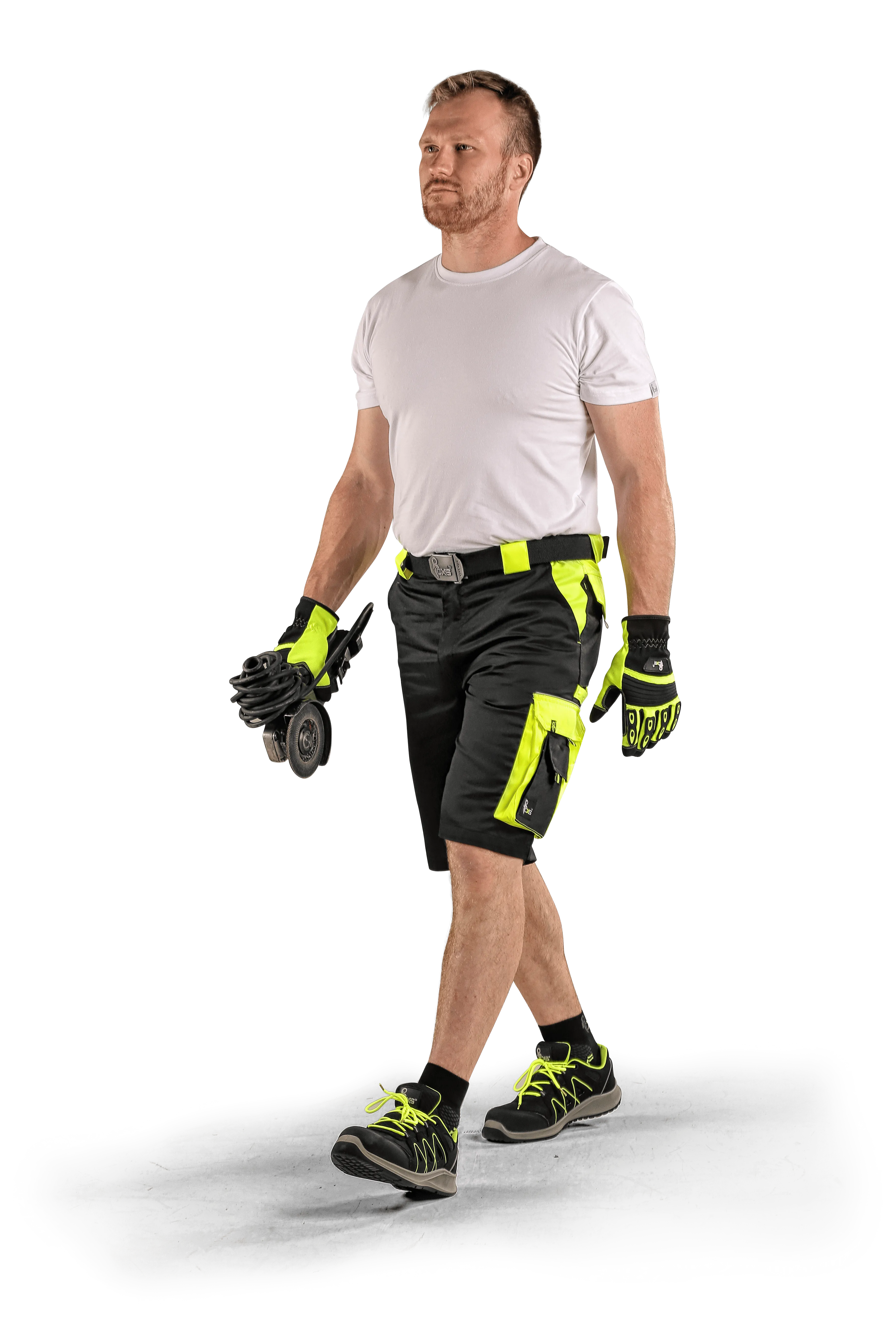 Shorts CXS SIRIUS BRIGHTON, men´s, black-yellow