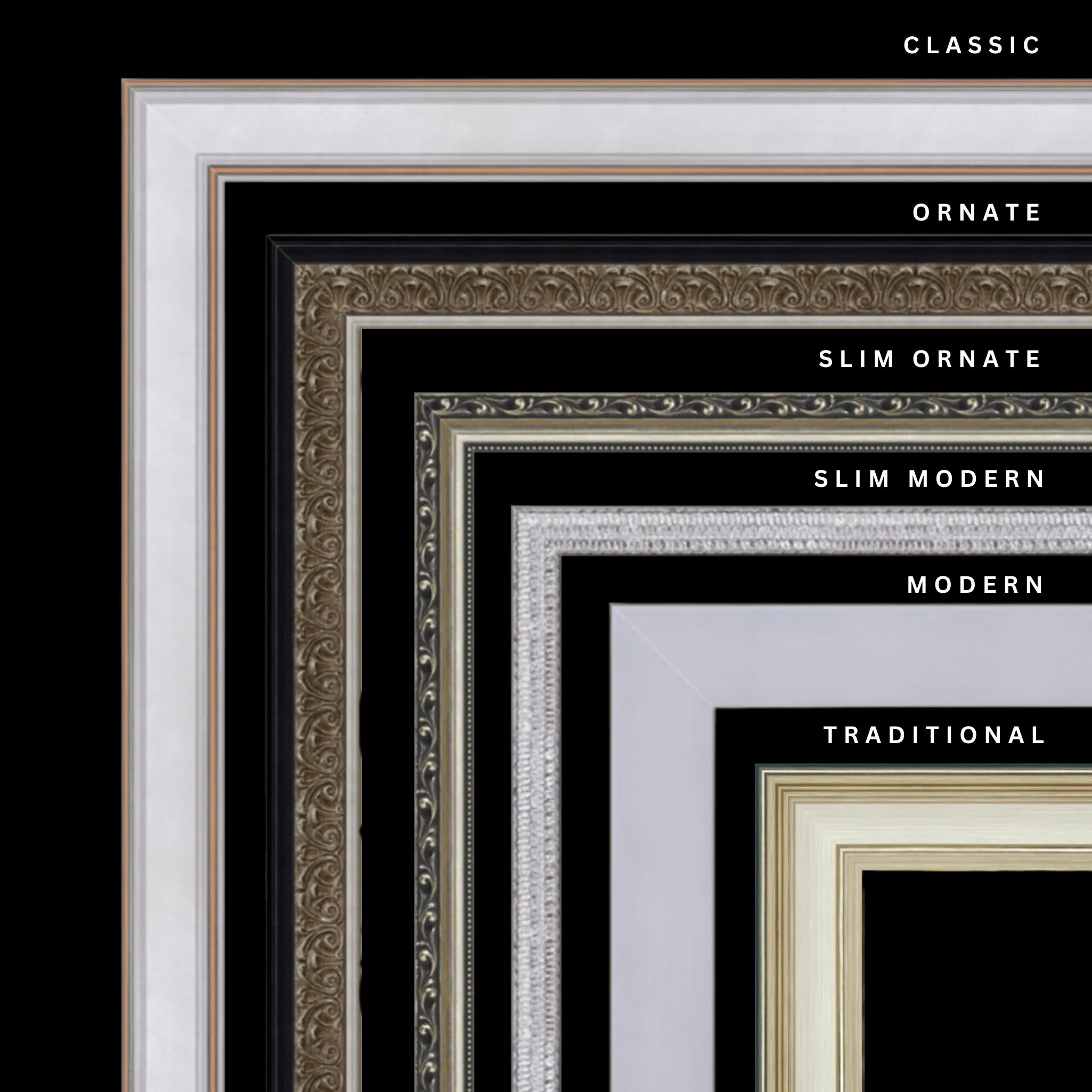 Silver 45x27 Picture Frame Ornate Traditional Classic Antique