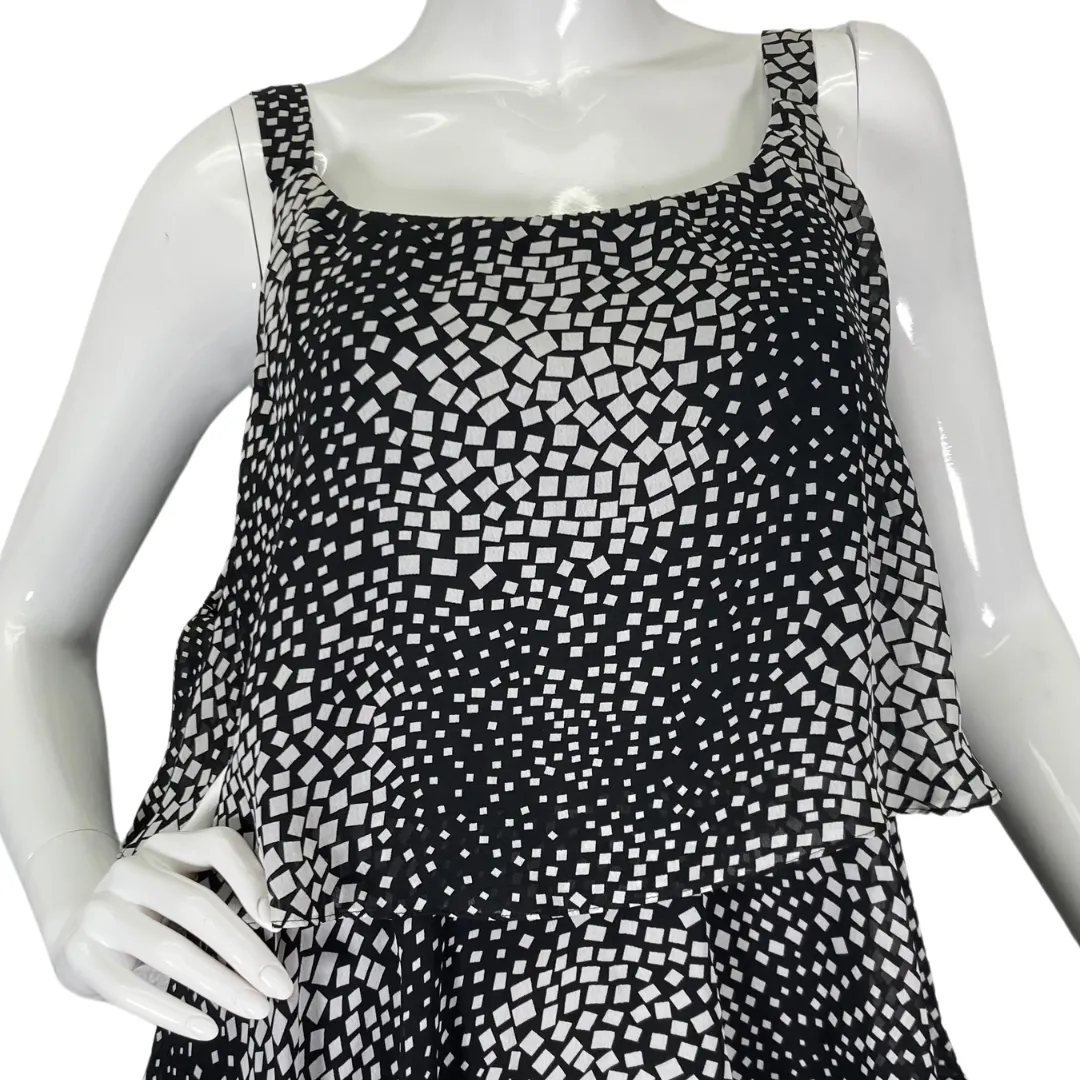 S.L Fashions Black and White Ruffle Dress