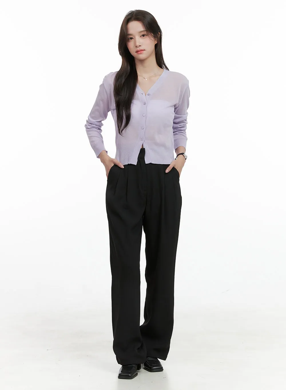 Solid Pintuck Tailor Pants OG409