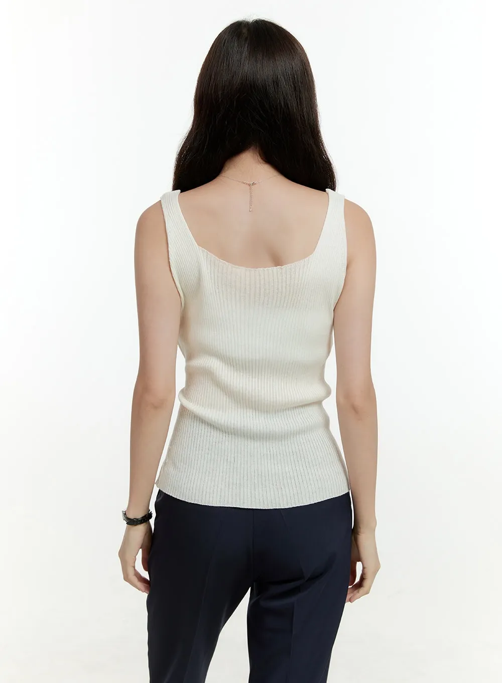 V-Neck Twisted Waist Slim Top OL430