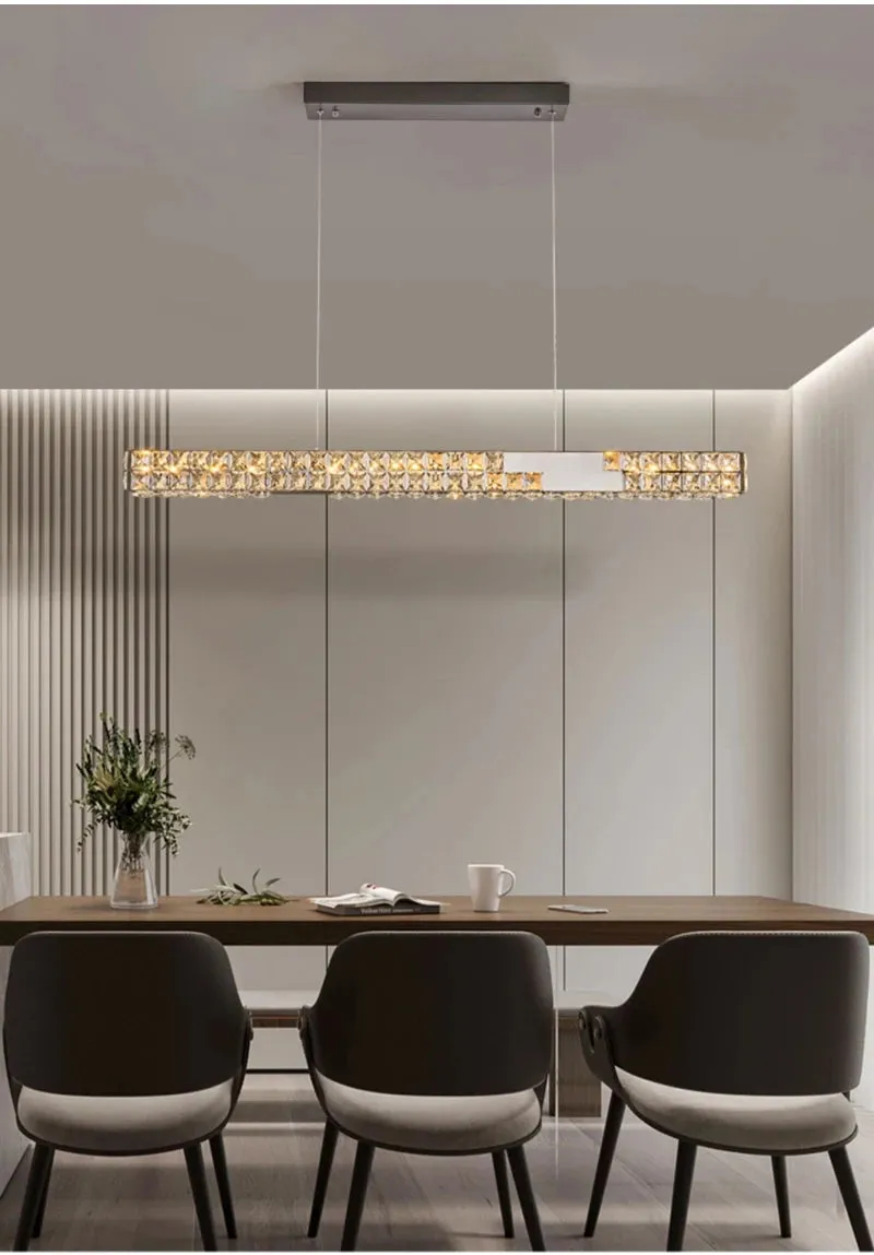 YLK Yutas Linear dining room LED crystal chandelier